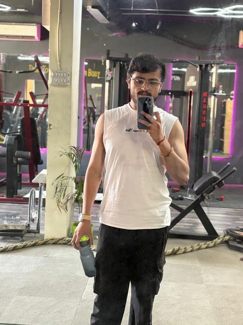 Shivam after gaining 5kg muscle with SwasthaFit Indian diet plan